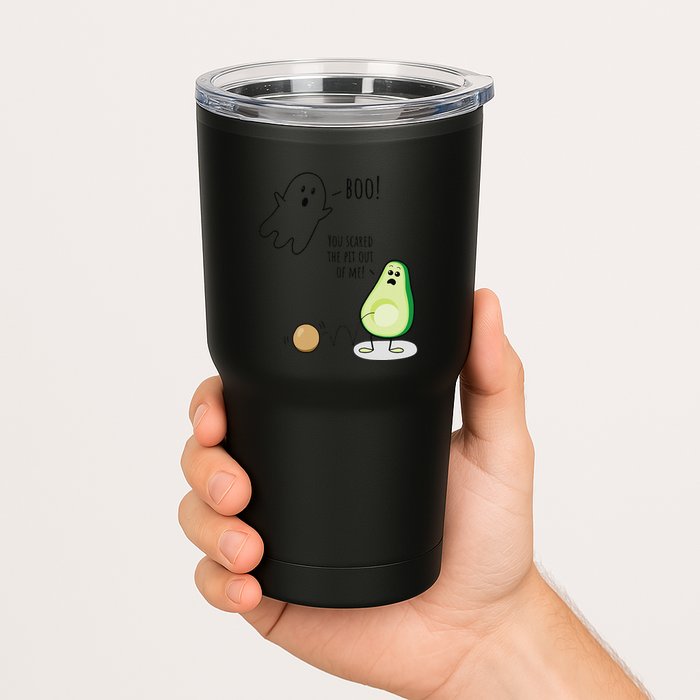 Boo You Scared The Pit Out Of Me Funny Ghost Avocado Gift Tumbler