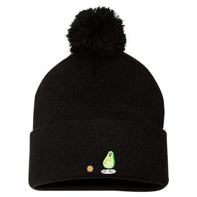 Boo You Scared The Pit Out Of Me Funny Ghost Avocado Gift Pom Pom 12in Knit Beanie