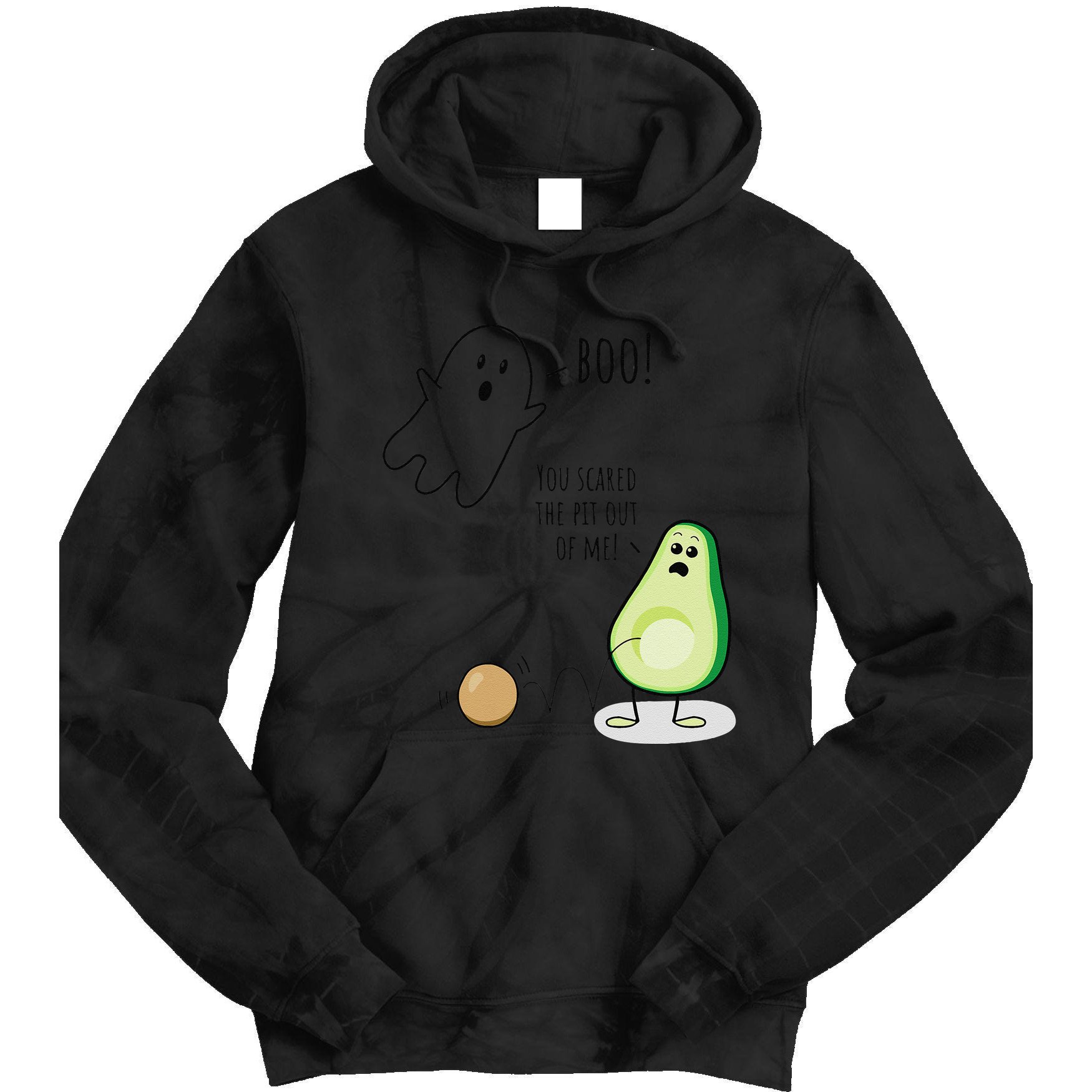Boo You Scared The Pit Out Of Me Funny Ghost Avocado Gift Tie Dye Hoodie