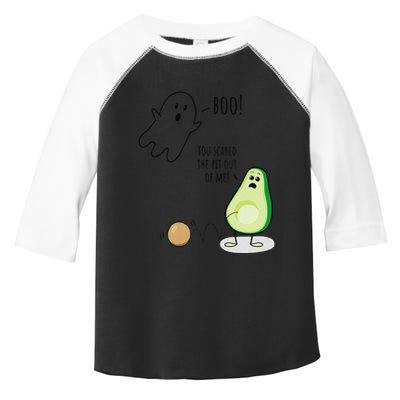 Boo You Scared The Pit Out Of Me Funny Ghost Avocado Gift Toddler Fine Jersey T-Shirt