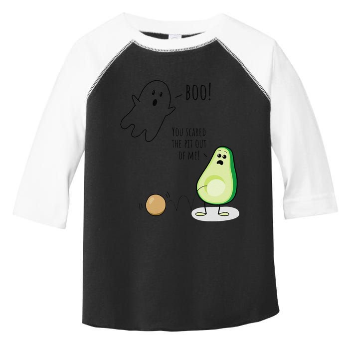 Boo You Scared The Pit Out Of Me Funny Ghost Avocado Gift Toddler Fine Jersey T-Shirt