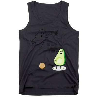Boo You Scared The Pit Out Of Me Funny Ghost Avocado Gift Tank Top