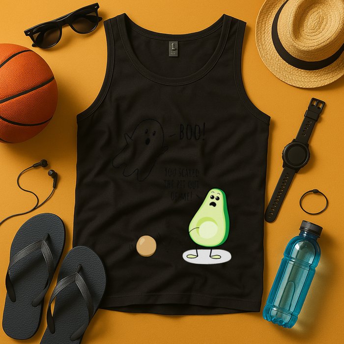 Boo You Scared The Pit Out Of Me Funny Ghost Avocado Gift Tank Top