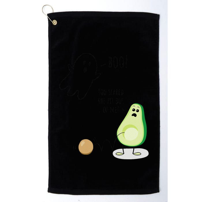 Boo You Scared The Pit Out Of Me Funny Ghost Avocado Gift Golf Towel