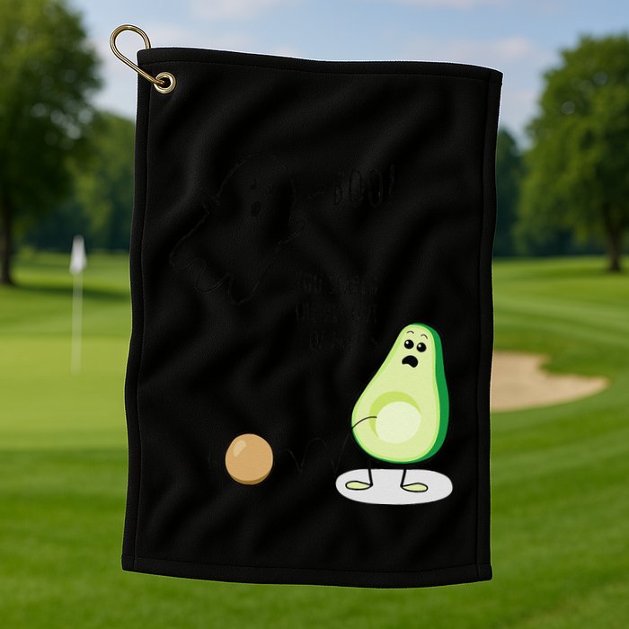 Boo You Scared The Pit Out Of Me Funny Ghost Avocado Gift Golf Towel