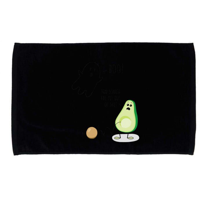 Boo You Scared The Pit Out Of Me Funny Ghost Avocado Gift Microfiber Hand Towel