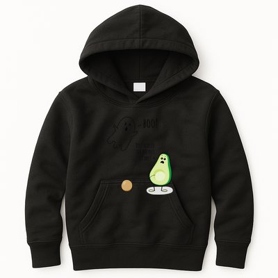 Boo You Scared The Pit Out Of Me Funny Ghost Avocado Gift Kids Hoodie