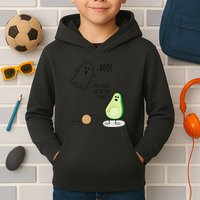 Boo You Scared The Pit Out Of Me Funny Ghost Avocado Gift Kids Hoodie