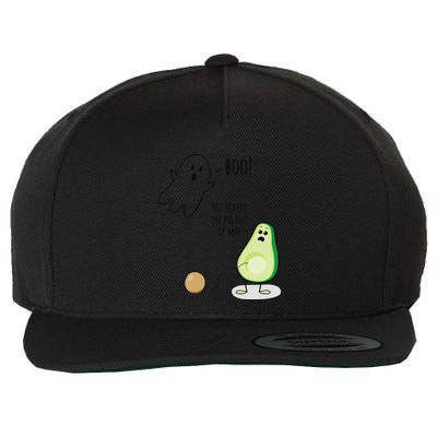 Boo You Scared The Pit Out Of Me Funny Ghost Avocado Gift Wool Snapback Cap
