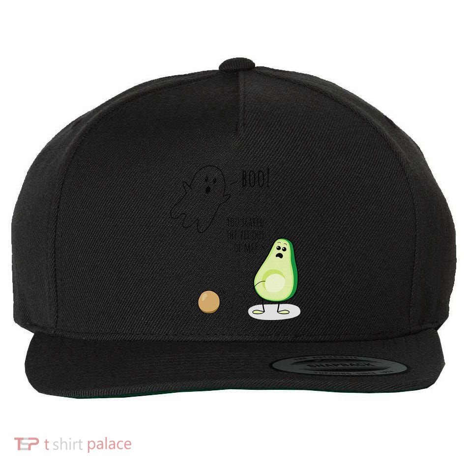 Boo You Scared The Pit Out Of Me Funny Ghost Avocado Gift Wool Snapback Cap