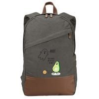 Boo You Scared The Pit Out Of Me Funny Ghost Avocado Gift Cotton Canvas Backpack