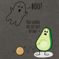 Boo You Scared The Pit Out Of Me Funny Ghost Avocado Gift Cotton Canvas Backpack