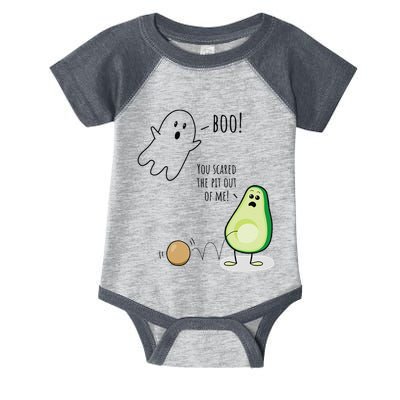 Boo You Scared The Pit Out Of Me Funny Ghost Avocado Gift Infant Baby Jersey Bodysuit