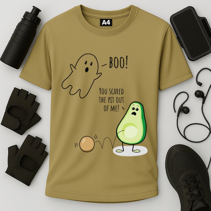 Boo You Scared The Pit Out Of Me Funny Ghost Avocado Gift Performance Shirt
