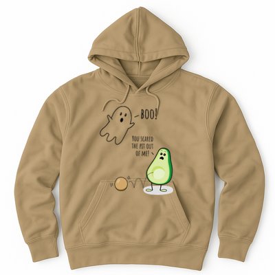 Boo You Scared The Pit Out Of Me Funny Ghost Avocado Gift Hoodie