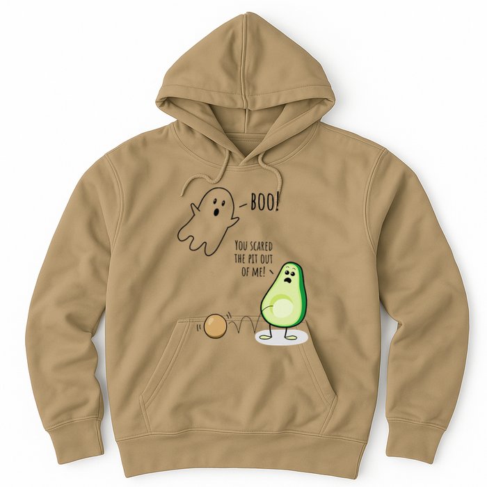 Boo You Scared The Pit Out Of Me Funny Ghost Avocado Gift Hoodie
