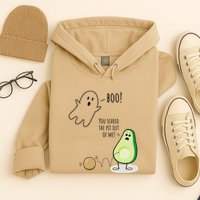 Boo You Scared The Pit Out Of Me Funny Ghost Avocado Gift Hoodie