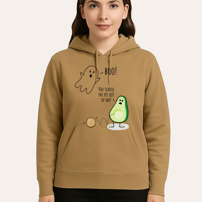 Boo You Scared The Pit Out Of Me Funny Ghost Avocado Gift Hoodie