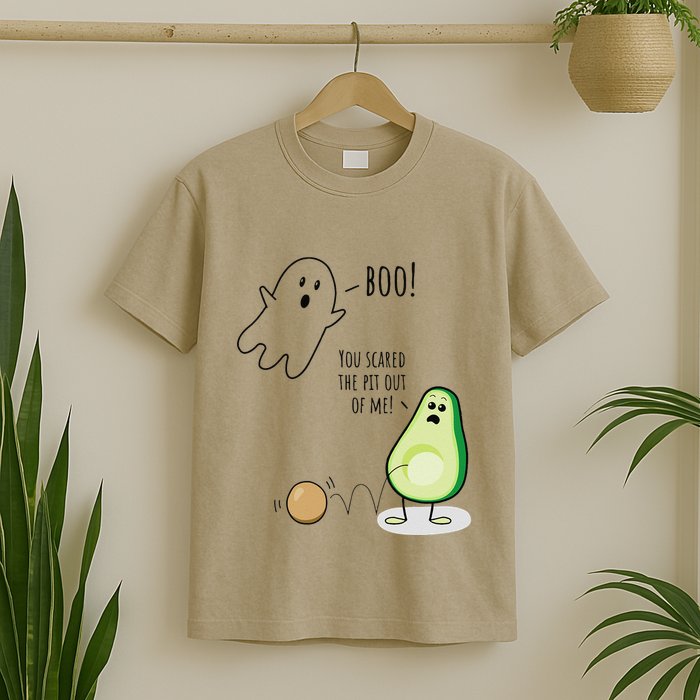 Boo You Scared The Pit Out Of Me Funny Ghost Avocado Gift T-Shirt