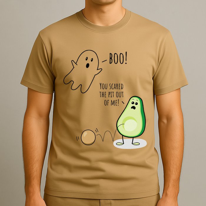 Boo You Scared The Pit Out Of Me Funny Ghost Avocado Gift T-Shirt