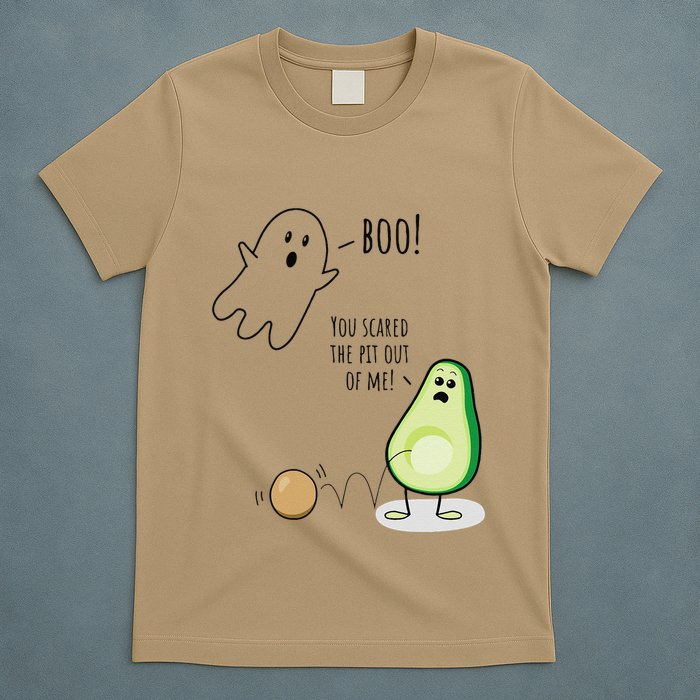 Boo You Scared The Pit Out Of Me Funny Ghost Avocado Gift T-Shirt