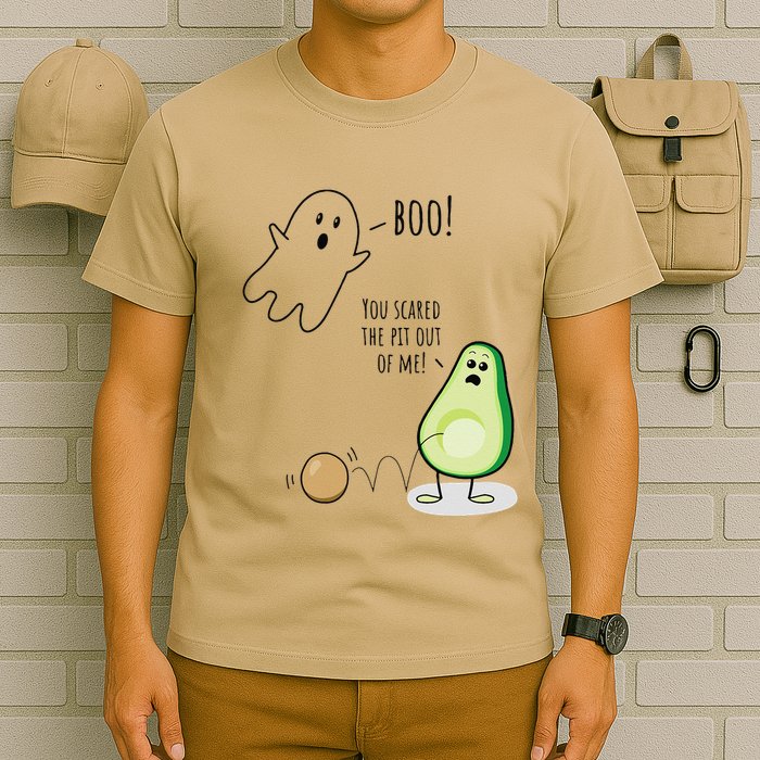 Boo You Scared The Pit Out Of Me Funny Ghost Avocado Gift T-Shirt