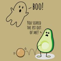 Boo You Scared The Pit Out Of Me Funny Ghost Avocado Gift Button