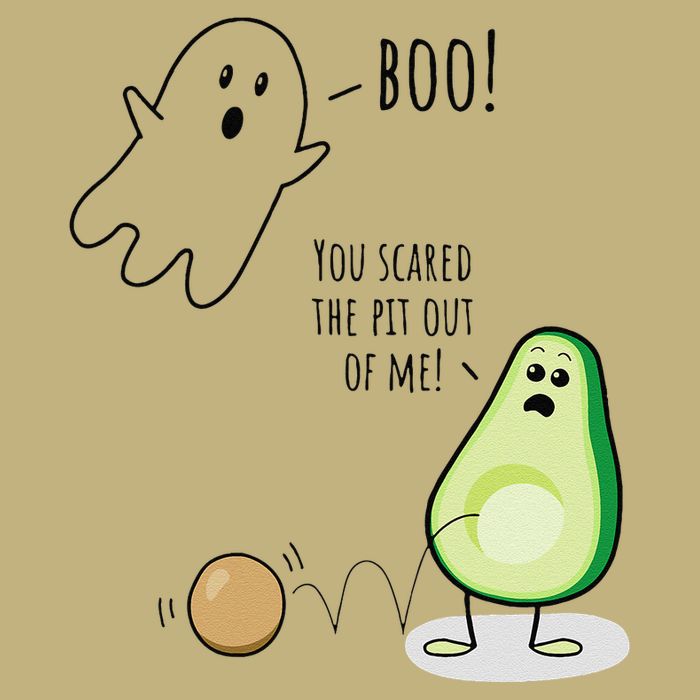 Boo You Scared The Pit Out Of Me Funny Ghost Avocado Gift Button
