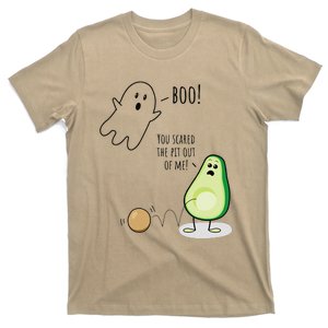 Boo You Scared The Pit Out Of Me Funny Ghost Avocado T-Shirt