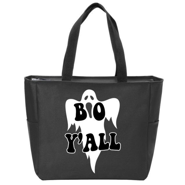 Boo Yall Spooky Ghost Halloween Zip Tote Bag