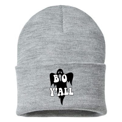 Boo Yall Spooky Ghost Halloween Sustainable Knit Beanie