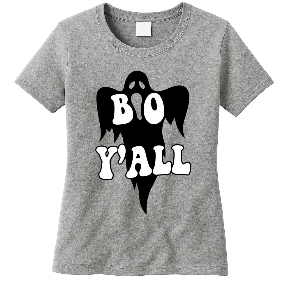 Boo Yall Spooky Ghost Halloween Womens T-Shirt