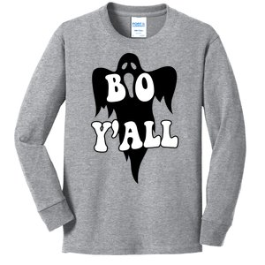 Boo Yall Spooky Ghost Halloween Kids Long Sleeve Shirt