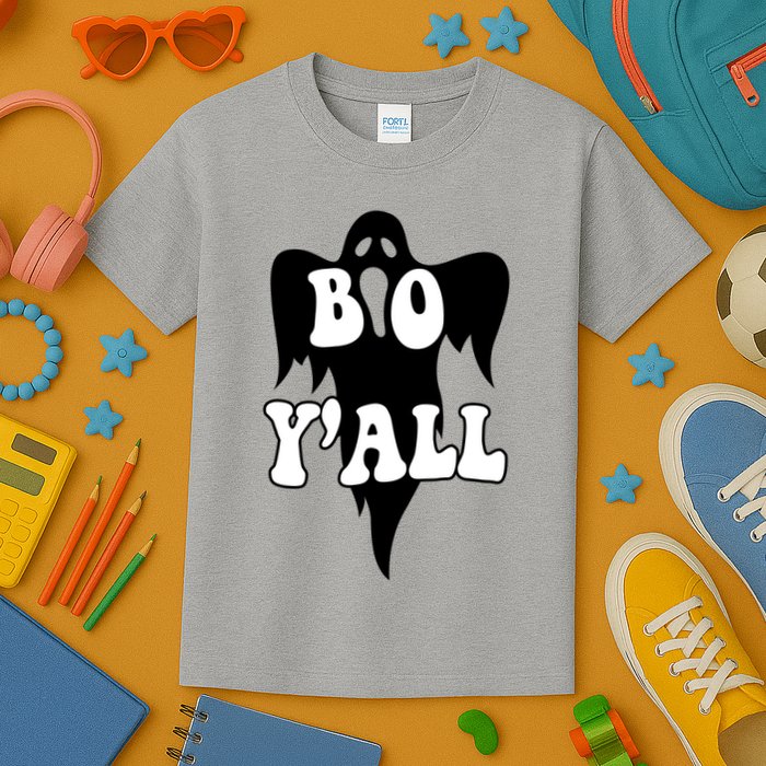 Boo Yall Spooky Ghost Halloween Kids T-Shirt