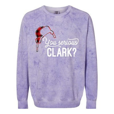 Bleached You Serious Clark Merry Christmas Funny Christmas TShirt Colorblast Crewneck Sweatshirt