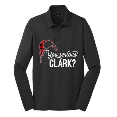 Bleached You Serious Clark Merry Christmas Funny Christmas TShirt Silk Touch Performance Long Sleeve Polo