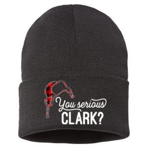 Bleached You Serious Clark Merry Christmas Funny Christmas TShirt Sustainable Knit Beanie