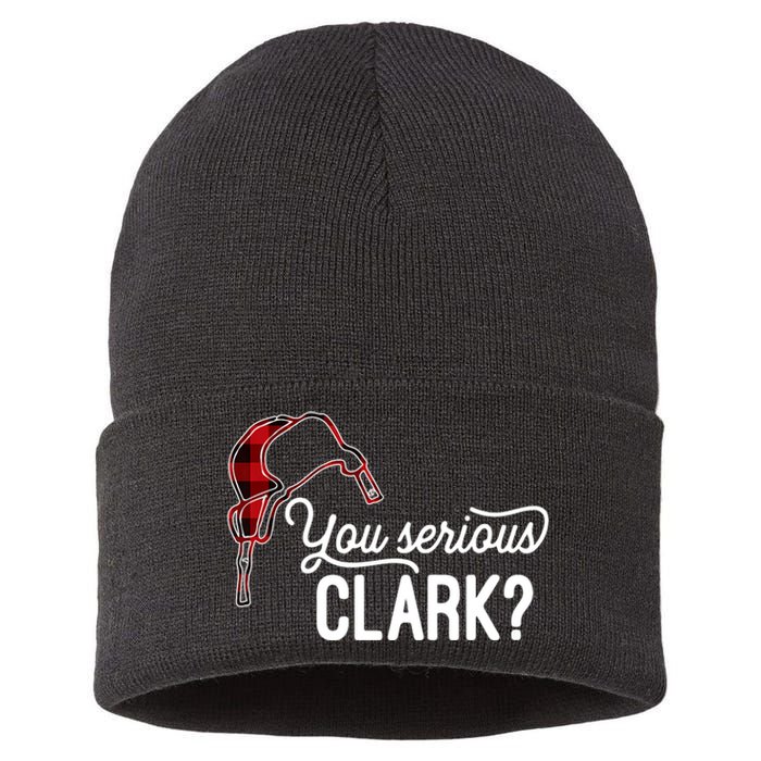 Bleached You Serious Clark Merry Christmas Funny Christmas TShirt Sustainable Knit Beanie