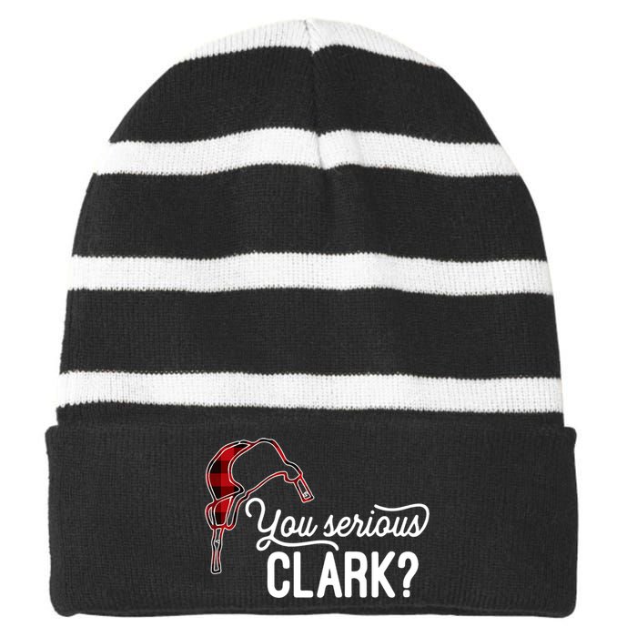 Bleached You Serious Clark Merry Christmas Funny Christmas TShirt Striped Beanie with Solid Band