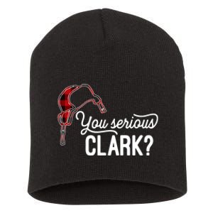 Bleached You Serious Clark Merry Christmas Funny Christmas TShirt Short Acrylic Beanie