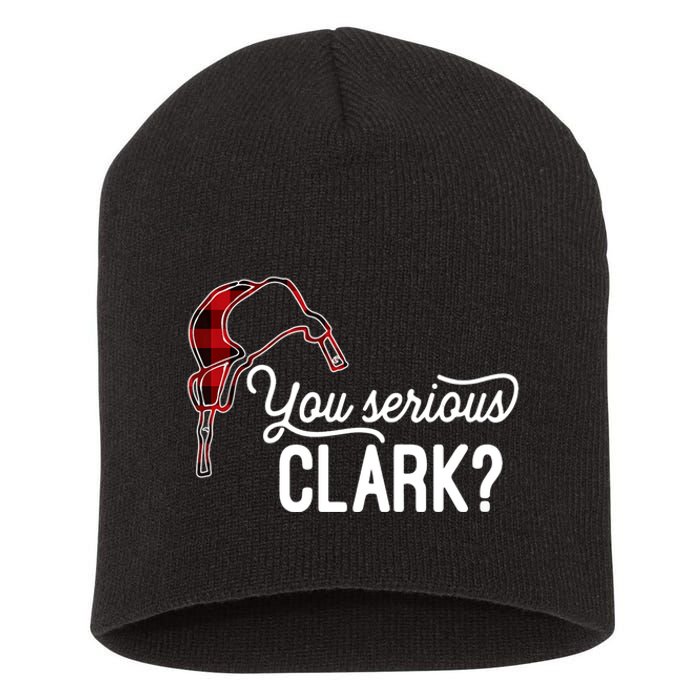 Bleached You Serious Clark Merry Christmas Funny Christmas TShirt Short Acrylic Beanie