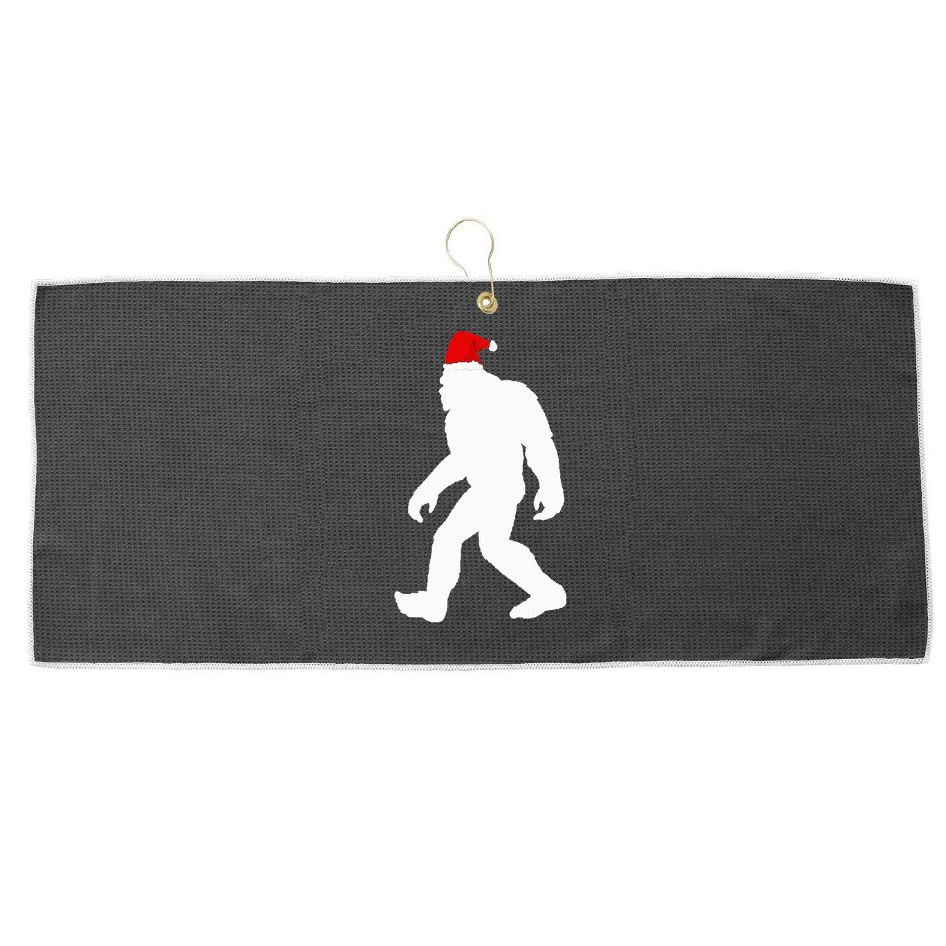Bigfoot Yeti Sasquatch Ugly Christmas Sweater Gift  Large Microfiber Waffle Golf Towel