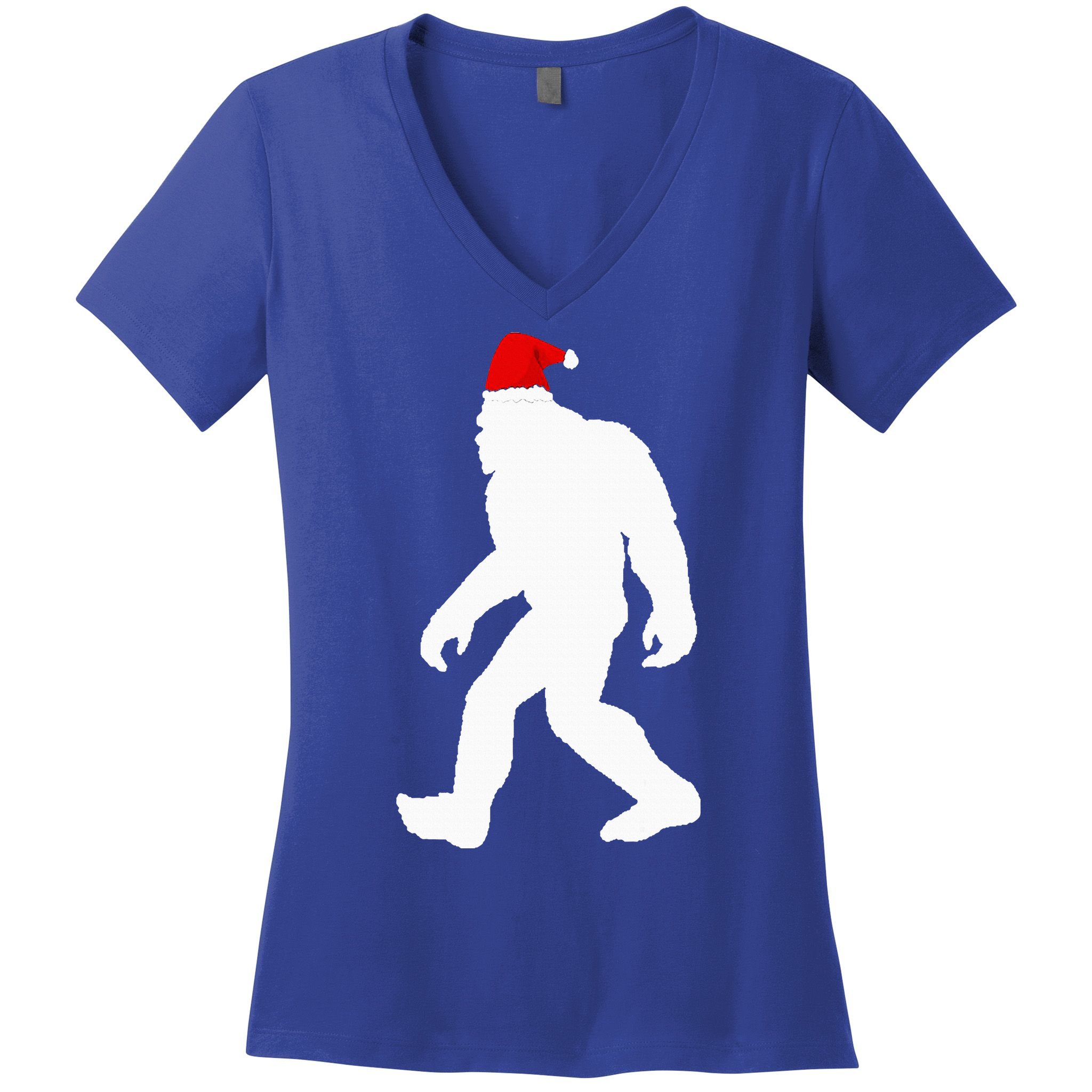 Bigfoot Yeti Sasquatch Ugly Christmas Sweater Gift  Women's V-Neck T-Shirt