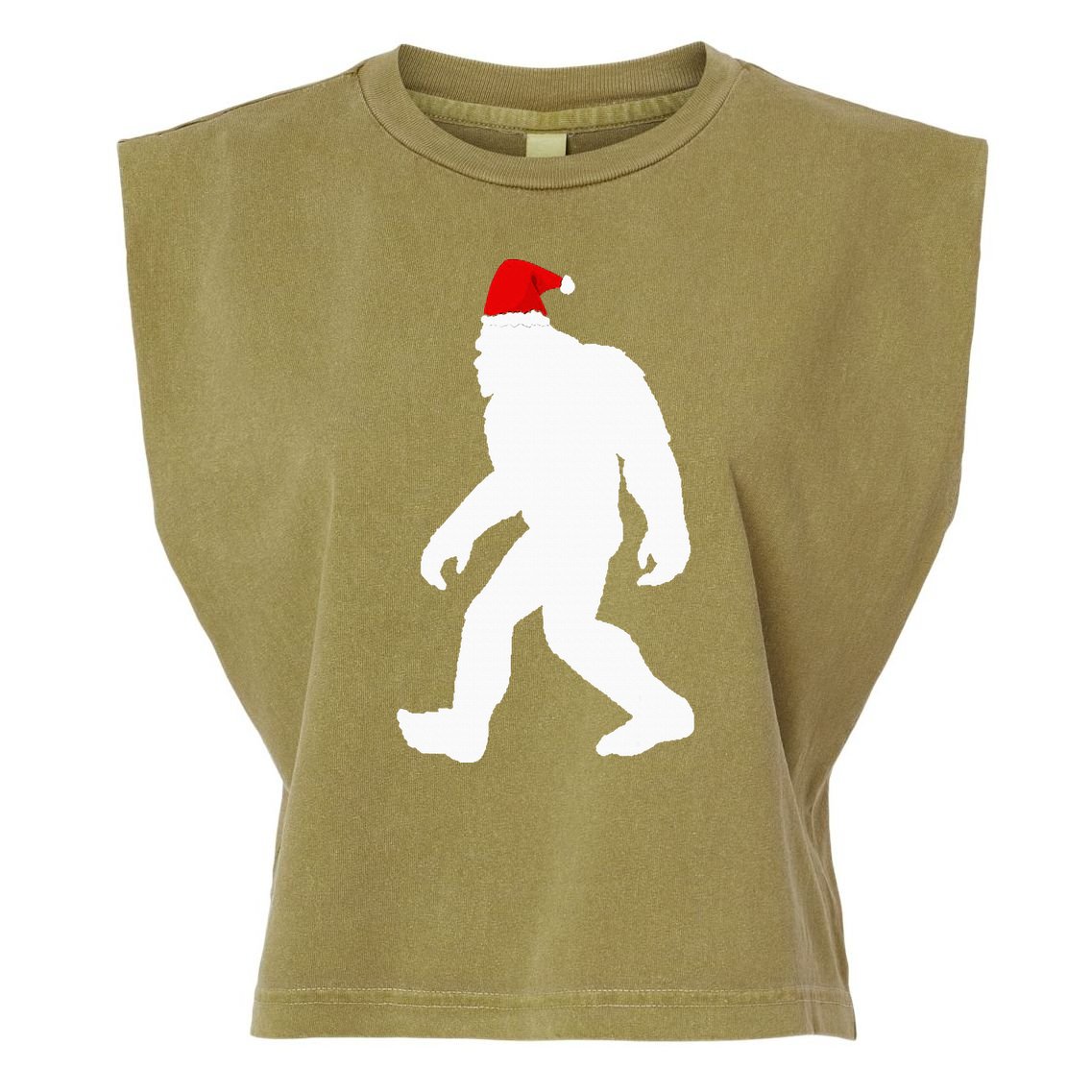 Bigfoot Yeti Sasquatch Ugly Christmas Sweater Gift  Garment-Dyed Women's Muscle Tee