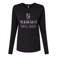 Be Yourself TheyLl Adjust Lgbtq Asexual Flag Ace Pride Ally Womens Cotton Relaxed Long Sleeve T-Shirt