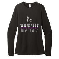 Be Yourself TheyLl Adjust Lgbtq Asexual Flag Ace Pride Ally Womens CVC Long Sleeve Shirt