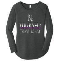 Be Yourself TheyLl Adjust Lgbtq Asexual Flag Ace Pride Ally Women's Perfect Tri Tunic Long Sleeve Shirt