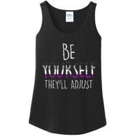 Be Yourself TheyLl Adjust Lgbtq Asexual Flag Ace Pride Ally Ladies Essential Tank