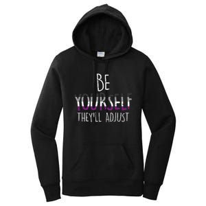 Be Yourself TheyLl Adjust Lgbtq Asexual Flag Ace Pride Ally Women's Pullover Hoodie