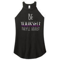 Be Yourself TheyLl Adjust Lgbtq Asexual Flag Ace Pride Ally Women's Perfect Tri Rocker Tank